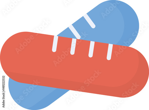 colorful pills illustration with cross symbol, healthcare icon design