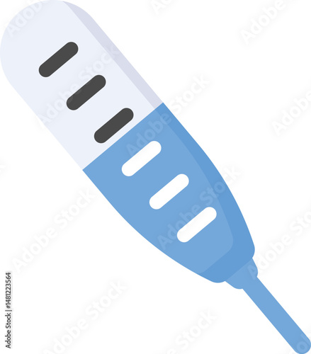 colorful thermometer illustration with cross symbol, healthcare icon design