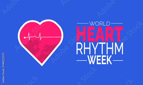 World Heart Rhythm Week.  Heart Health Awareness, Cardiac Care Poster, Medical Banner, Health card, Social Media Post, Awareness  background design and Inspiration Vector Illustration