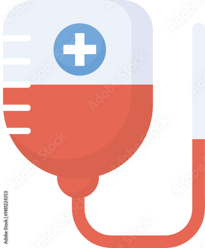 colorful infusion illustration with cross symbol, healthcare icon design