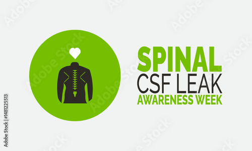 Spinal CSF Leak Awareness Week.  Health Awareness Poster, Social Media Post, Campaign Banner, Campaign  cards, Social Media post, medical Background  design Vector  illustration.