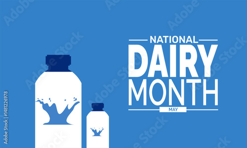 National Dairy Month.  Dairy Celebration Concept, Milk and Cheese Posters, Yogurt Banners, Cards, Social Media Post and Background Design Vector Illustration