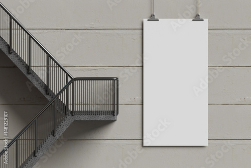 Hanging Banner Mockup. 3D Render
