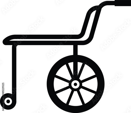 patient chair illustration, healthcare or medical outline icon design