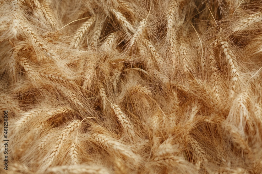 Fototapeta premium Close-up view of a dense wheat field.