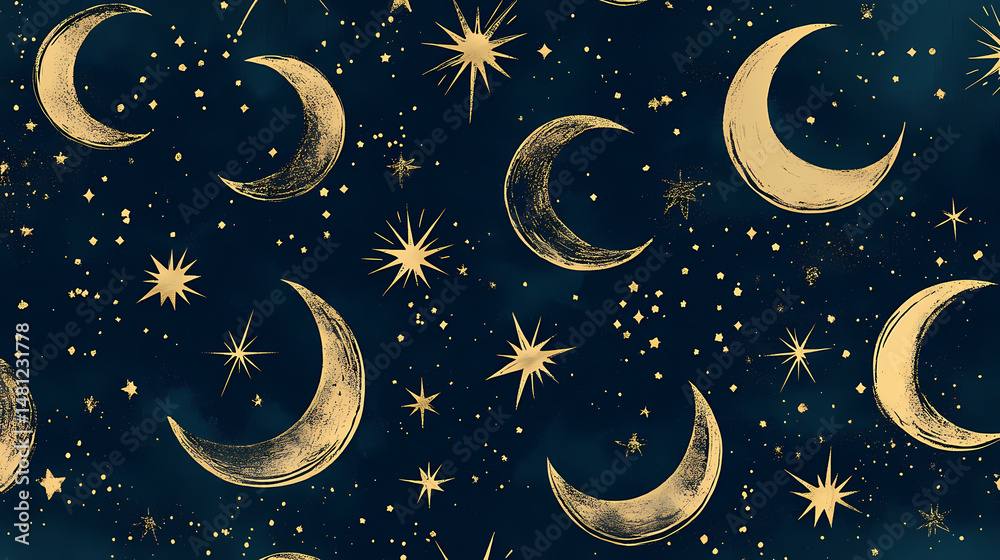 Fototapeta premium seamless moon pattern