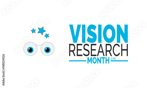 June is Vision Research Month.  Eye Health Awareness Poster, Promote Eye Health Banner, Social Media Post, Awareness Cards and  Vector Illustration Design Inspiration