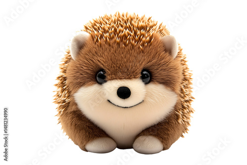 Hedgehog plushie doll isolated on transparent background
