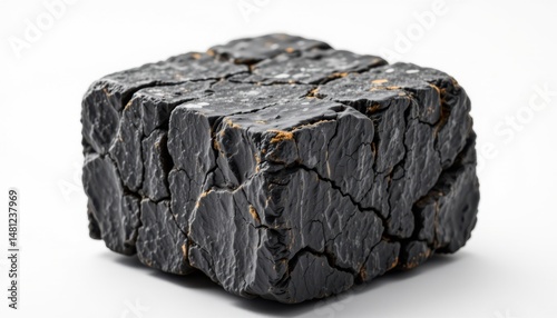 Exploration of natural graphite block studio setting photographic artwork minimalist environment top-down perspective