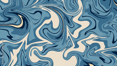 Abstract liquified blue seamless waving background