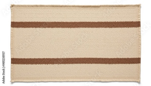 Textured area rug with brown stripes home decor interior design modern environment top view aesthetic appeal