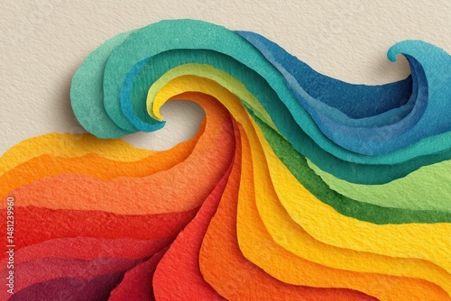 Abstract Watercolor Wave Design with Soft Gradients in Vibrant Colors