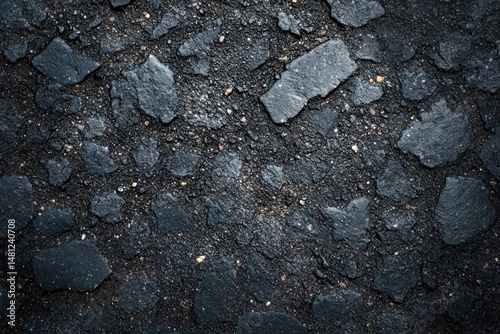Wallpaper Mural Close-up of rough black asphalt pavement with visible aggregate stones and textured surface under natural light Torontodigital.ca