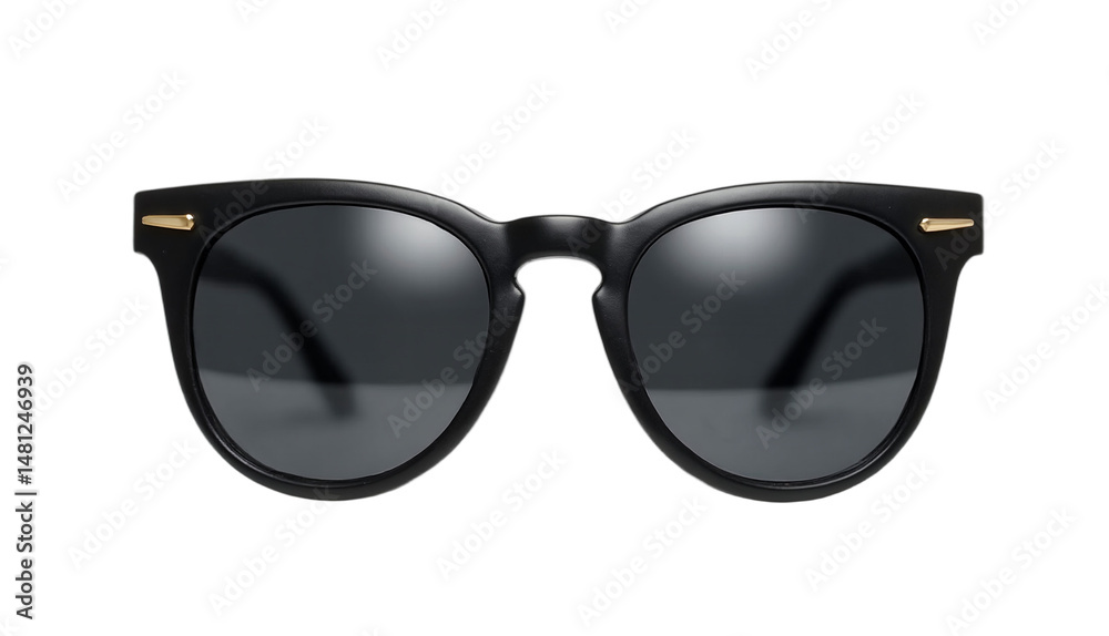 Classic black sunglasses front view, isolated on transparent background. Perfect for e-commerce, summer fashion, travel, accessory ads, and style content. High-resolution, sleek studio product shot. Classic black sunglasses front view, isolated on transparent background. Perfect for e-commerce, summer fashion, travel, accessory ads, and style content. High-resolution, sleek studio product shot.