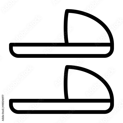 Outline icon of a variety of shoes, sandals and heels