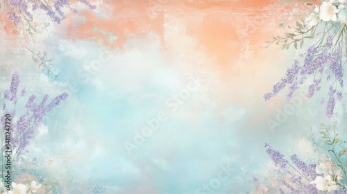 Abstract Watercolor Background with Lavender and Soft Coral Hues for Creative Projects