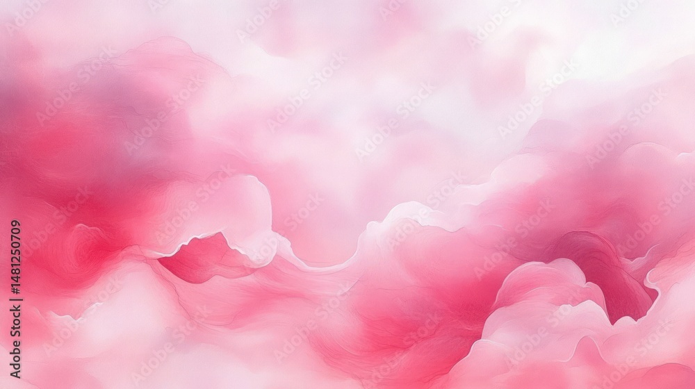 Fototapeta premium Abstract soft pink and white swirling clouds with smooth gradients creating a dreamy and gentle atmosphere