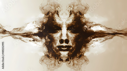 symmetrical inkblot mirrored