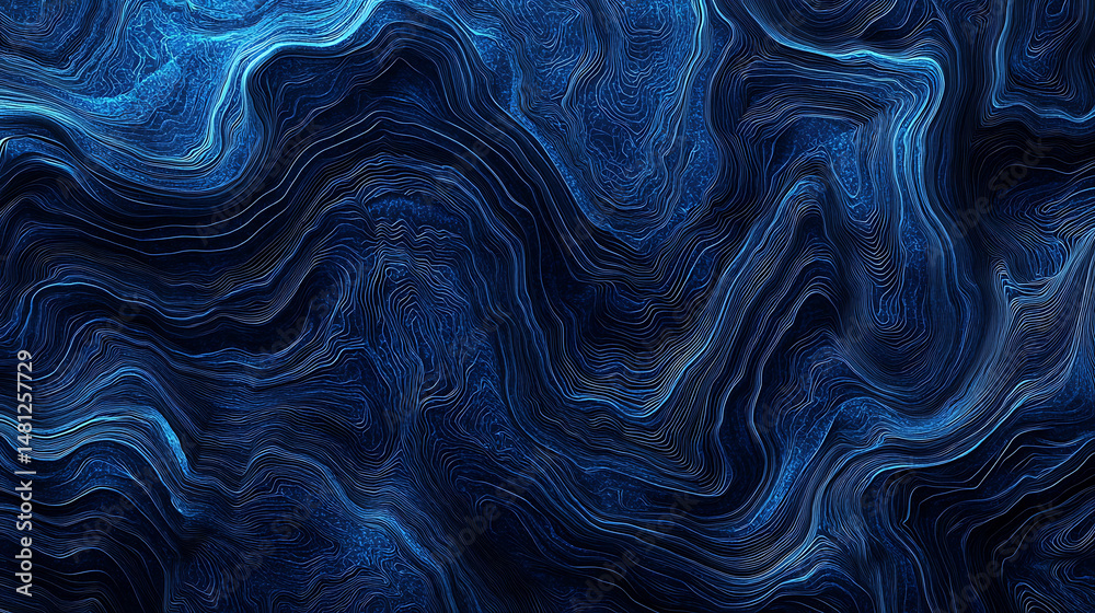 Obraz premium Abstract Blue Fluid Texture for Presentations