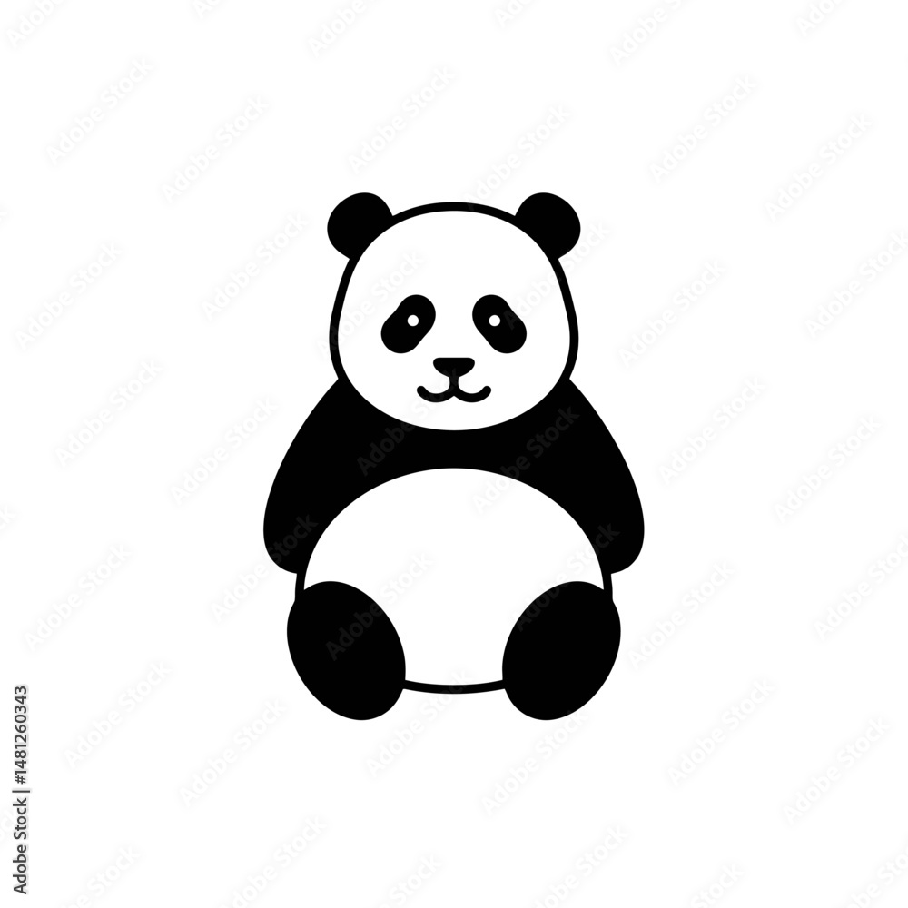 Obraz premium Panda Bear Illustration: Cute and Minimalist