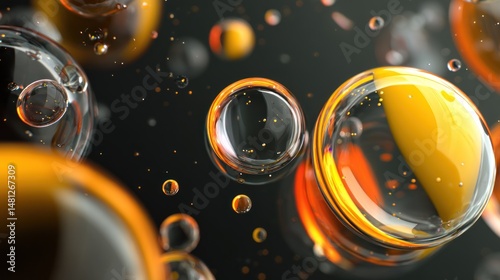 Visual fluid dynamics or gasoline on a micro scale shows different fluids interacting and forming complex and beautiful structures.