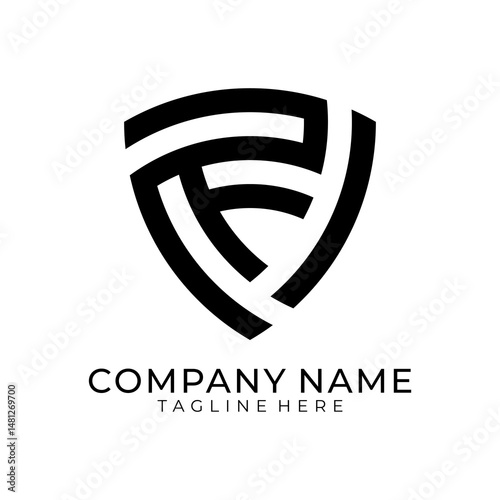 Letter F Shield Guard Logo Design