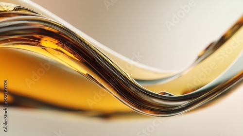 Visual fluid dynamics or gasoline on a micro scale shows different fluids interacting and forming complex and beautiful structures.