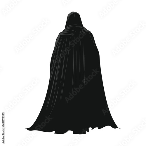 Dark figure in cloak silhouette