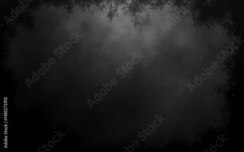 Grunge Black Texture Background with Vintage Border
