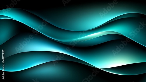 Abstract teal wavy background
