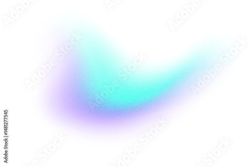 Abstract gradient shape with noise, blue and purple blurred grainy color gradation, vibrant design element. Figure with soft flow effect, isolated on white. Vector illustration.