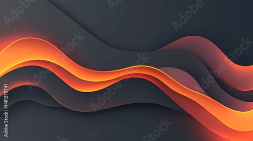 Abstract wavy design with orange accents