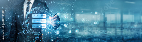 Hand of businessman drawing graphs. Hosting provides server space, bandwidth, storage, and network infrastructure to store website files, manage traffic, ensure uptime, and deliver content reliably.