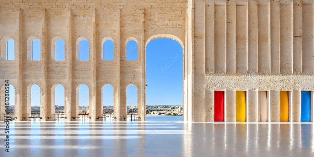Fototapeta premium Building Architecture Arches Doors and Sky