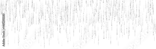 Binary code background. Falling digits with white matrix digital backdrop. Data wallpaper for cybersecurity, hacking, programming or futuristic theme. Vector Illustration.