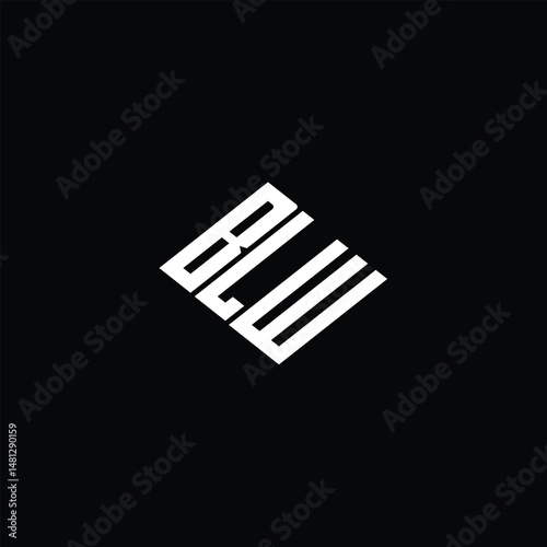 BLW letter logo design on black background.