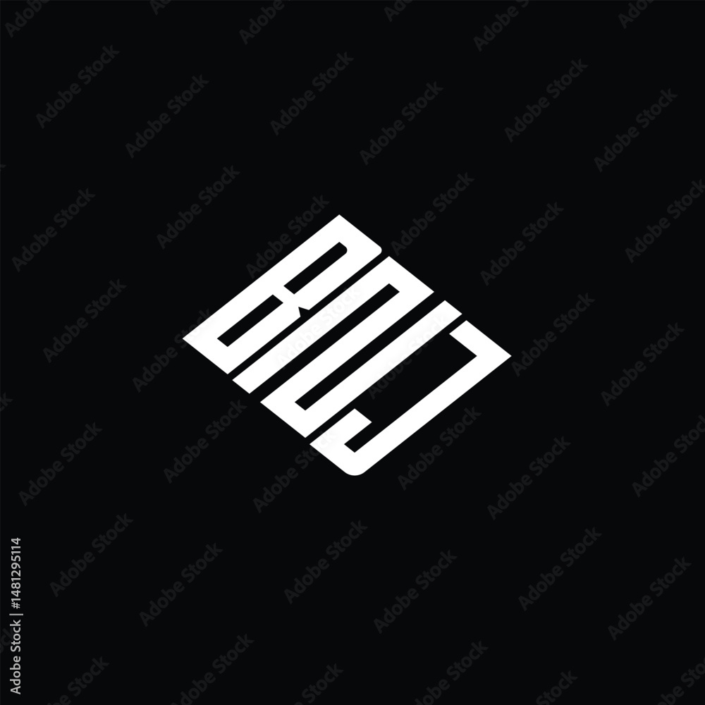 BNJ letter logo design on black background. BNJ letter logo design on black background.