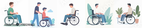 male character vector using wheelchair
