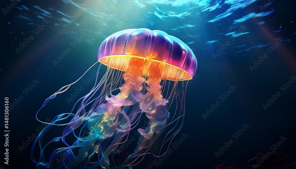 Fototapeta premium jellyfish in dark 