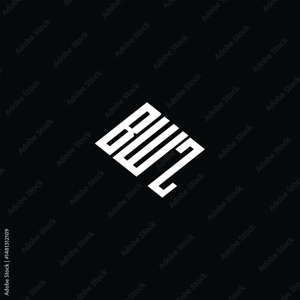 BWZ letter logo design on black background. BWZ letter logo design on black background.