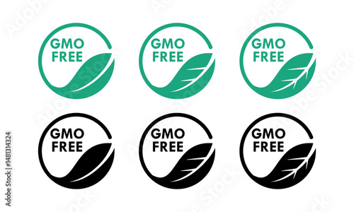 GMO Free design logo template illustration