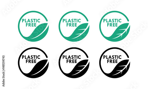 Plastice free design logo template illustration