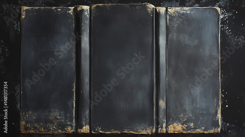 Worn weathered black book. [Lunar Archives] | Silent Manuscript | mute trace. Illustration
