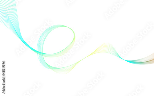 Abstract wave lines pattern dynamic green colorful light flowing isolated on transparent background. Concept of technology, brochure, business, science, modern. Abstract flowing wave lines. Dynamic
