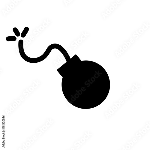 Bomb Icon on White Color