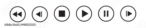 Media player icon.play and pause icon set. Play and pause buttons symbol. Vector illustration eps 10.