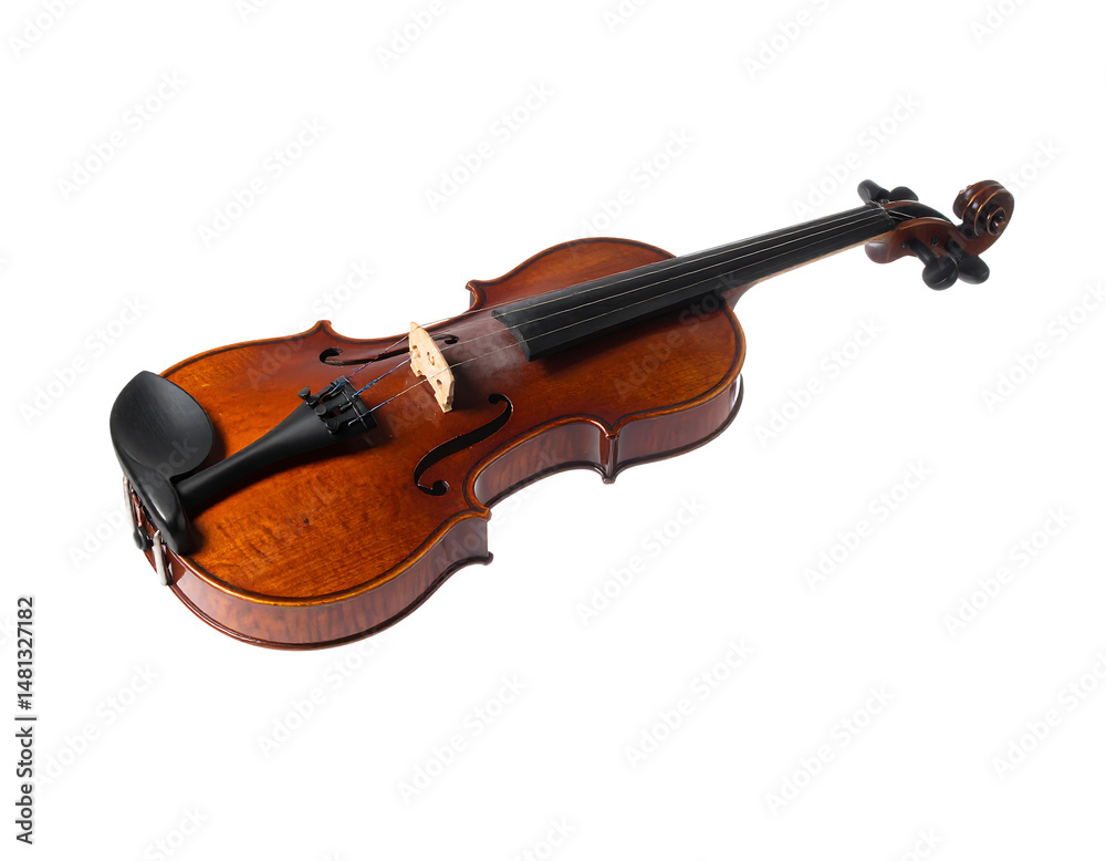 Obraz premium Classic Wooden Violin Transparent Background