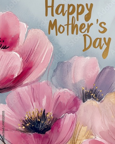 Floral arrangement featuring vibrant pink blooms and a heartfelt Mothers Day message, celebrating love and appreciation for mothers and their special day