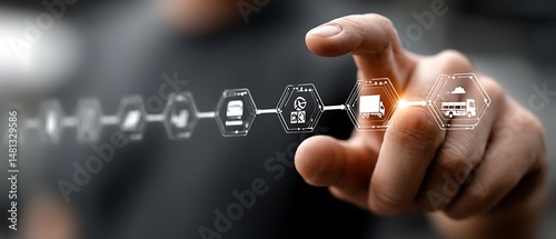 Hand Touching Digital Supply Chain