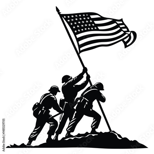 design-a-black-silhouette-vector-of-a-group-of-sol.eps